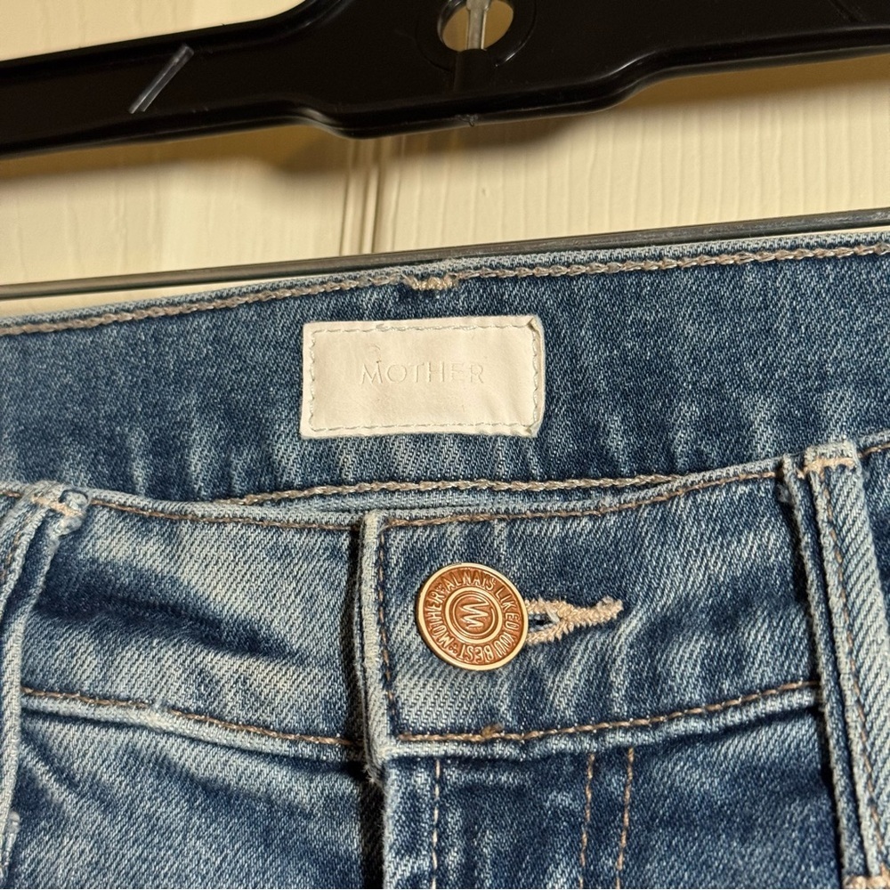 Rare MOTHER Denim STUNNER ANKLE STEP FRAY High Rise Jeans HELTER SKELTER 26 $258 - Picture 5 of 16
